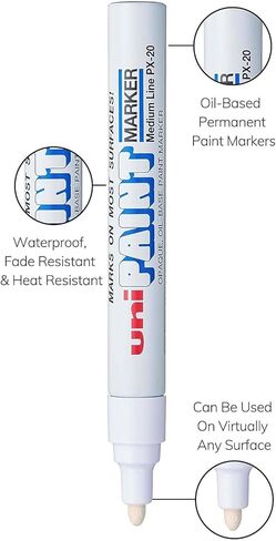Uni-Paint PX-20 Oil-Based Paint Marker, Medium Point, White, 1-Count in Saudi Arabia