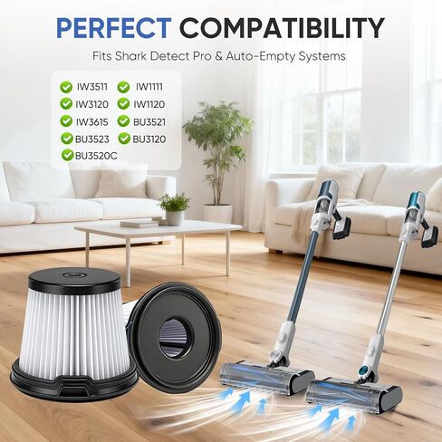 6 Pack IW3511 BU3521 Filter Replacements for Shark IW3511 IW1111 IW1120 Detect Pro Lightweight Cordless Stick Vacuum Cleaner and Shark BU3523 Clean Empty in Kuwait