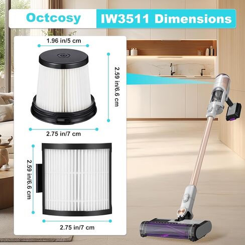 6 عبوات IW3511 IW1111 مرشحات HEPA بديلة لـ Shark IW3511 DetectPro مكنسة كهربائية لاسلكية خفيفة الوزن. لنظام التفريغ التلقائي لـ Shark Detect Pro PowerFins Brushroll المحمولة باليد 2 في 1 in Kuwait