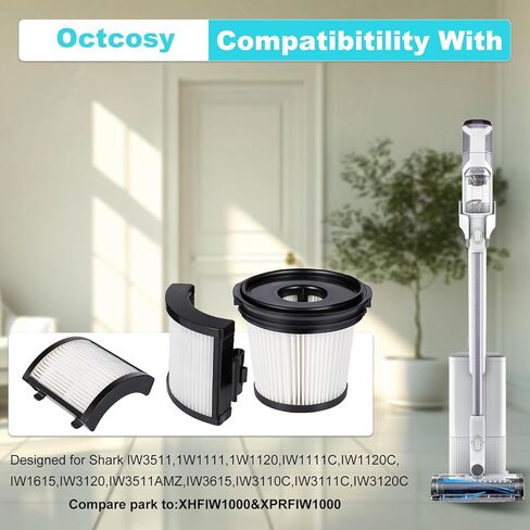 6 عبوات IW3511 IW1111 مرشحات HEPA بديلة لـ Shark IW3511 DetectPro مكنسة كهربائية لاسلكية خفيفة الوزن. لنظام التفريغ التلقائي لـ Shark Detect Pro PowerFins Brushroll المحمولة باليد 2 في 1 in Kuwait