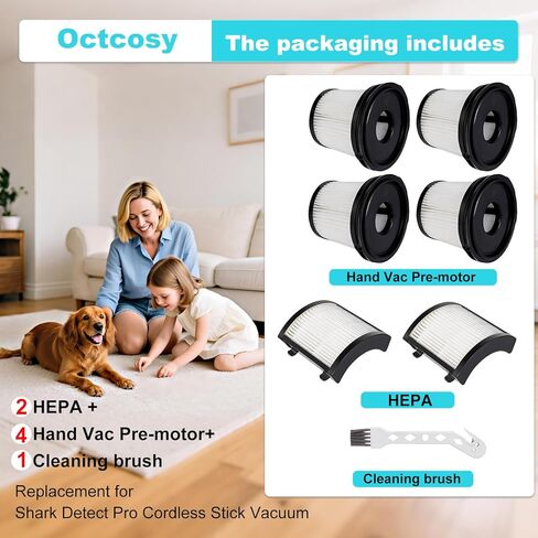 6 عبوات IW3511 IW1111 مرشحات HEPA بديلة لـ Shark IW3511 DetectPro مكنسة كهربائية لاسلكية خفيفة الوزن. لنظام التفريغ التلقائي لـ Shark Detect Pro PowerFins Brushroll المحمولة باليد 2 في 1 in Kuwait