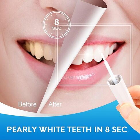 طلاء تبييض الأسنان الفوري - تركيبة محمولة بالفرشاة للحصول على ابتسامة أكثر إشراقًا ولطيفة وسهلة الاستخدام. in Kuwait