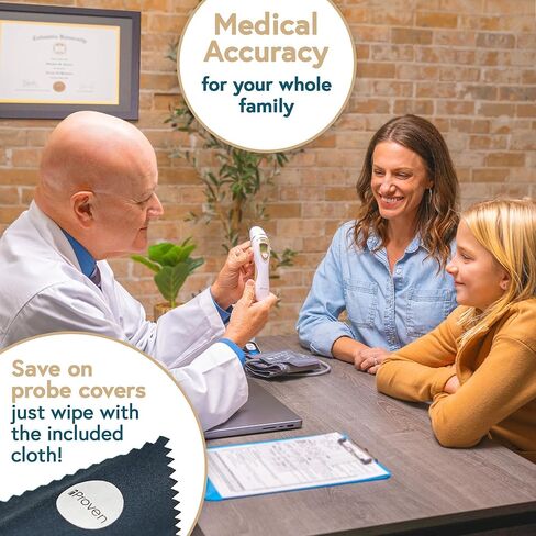 سلسلة ايبروفين برو | ميزان حرارة الأذن مع وظيفة عدم اللمس للجبهة | دقة فائقة للبالغين والأطفال والرضع | ميزان حرارة رقمي ممتاز للبالغين وجميع الأعمار in Kuwait