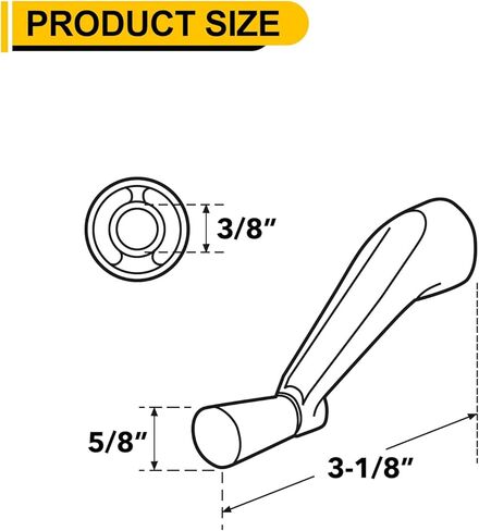 استبدال مقبض كرنك النافذة لـ Prime-Line H 3966 متوافق مع مشغلي باب أندرسون، تشغيل سلس 360 درجة، مقبض كرنك مقبس سبلين (عبوة واحدة) in Kuwait