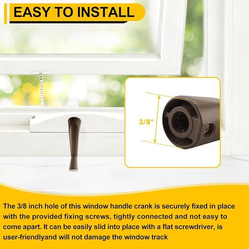 استبدال مقبض كرنك النافذة لـ Prime-Line H 3966 متوافق مع مشغلي باب أندرسون، تشغيل سلس 360 درجة، مقبض كرنك مقبس سبلين (عبوة واحدة) in Kuwait