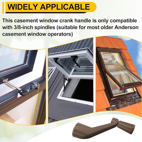استبدال مقبض كرنك النافذة لـ Prime-Line H 3966 متوافق مع مشغلي باب أندرسون، تشغيل سلس 360 درجة، مقبض كرنك مقبس سبلين (عبوة واحدة) in Kuwait
