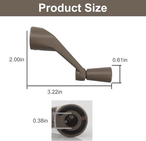 استبدال مقبض كرنك النافذة لمقبض مشغل Andersen 0532408، مقبض كرنك 3/8 بوصة متوافق مع نافذة Andersen Casement - حجر (1974 إلى 1995) in Kuwait