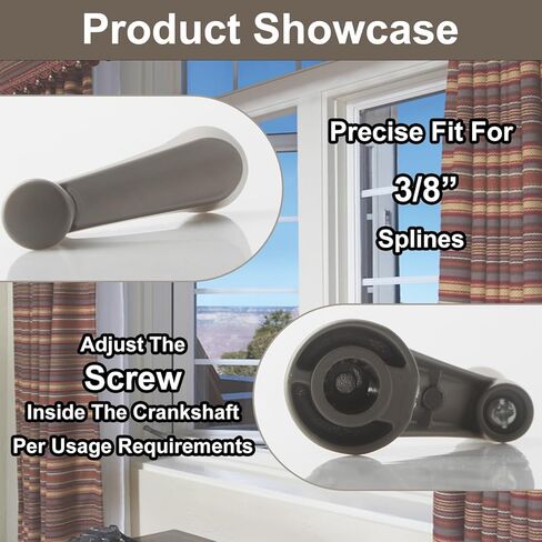 استبدال مقبض كرنك النافذة لمقبض مشغل Andersen 0532408، مقبض كرنك 3/8 بوصة متوافق مع نافذة Andersen Casement - حجر (1974 إلى 1995) in Kuwait