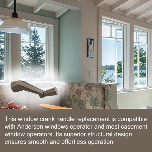 استبدال مقبض كرنك النافذة لمقبض مشغل Andersen 0532408، مقبض كرنك 3/8 بوصة متوافق مع نافذة Andersen Casement - حجر (1974 إلى 1995) in Kuwait