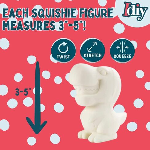 Jumbo Party Craft Kit Dino Squishies (12 ديناصورات فريدة من نوعها W 12 Pabric Paints)-ألعاب Kawaii White Cawaii مبطلة بطيئة ، مجموعة تخفيف الإجهاد ، مشروع المعسكر الصيفي المدرسي للأطفال ، هدية عيد ميلاد (4 "-6" EA) in Saudi Arabia