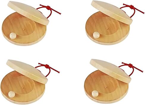 صنجات خشبية، أداة إيقاعية - صنجات أصابع اليد، صنجات خشبية للفصل الدراسي DIY آلة موسيقية إيقاعية موسيقية 4 قطع in Kuwait