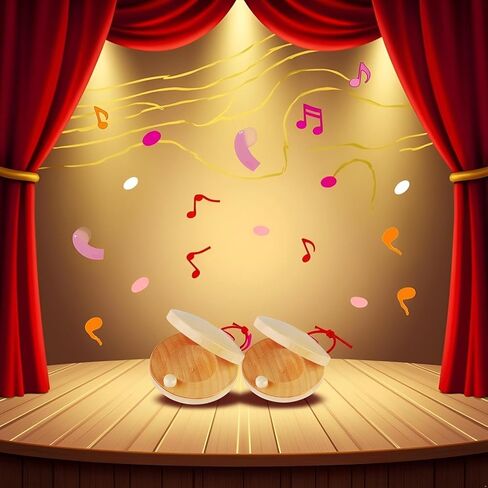 صنجات خشبية، أداة إيقاعية - صنجات أصابع اليد، صنجات خشبية للفصل الدراسي DIY آلة موسيقية إيقاعية موسيقية 4 قطع in Kuwait