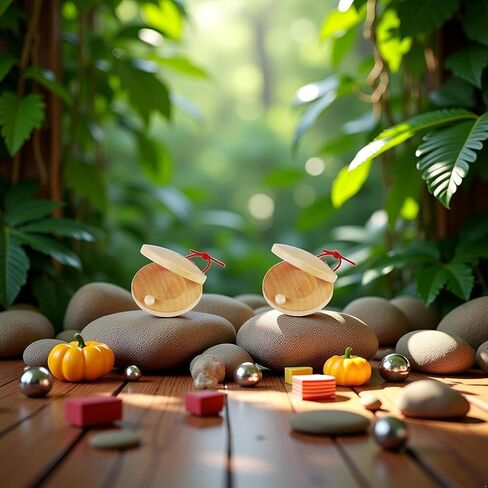 صنجات خشبية، أداة إيقاعية - صنجات أصابع اليد، صنجات خشبية للفصل الدراسي DIY آلة موسيقية إيقاعية موسيقية 4 قطع in Kuwait