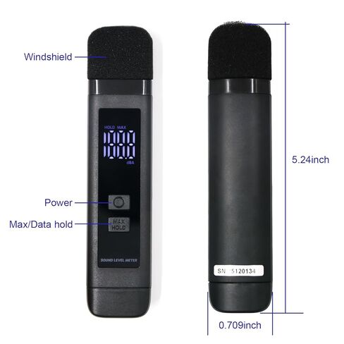 مقياس مستوى الصوت الرقمي للديسيبل مع شاشة LCD ديسيبل/ماكس/عقد البيانات ومؤشر البطارية، 30 ~ 130 ديسيبل للجيب SPL متر مراقبة الضوضاء الصوتية القابلة لإعادة الشحن لمنزل مصنع الجيران الصاخب in Kuwait