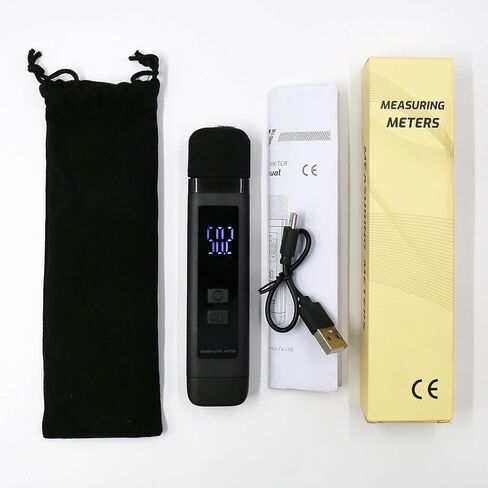 مقياس مستوى الصوت الرقمي للديسيبل مع شاشة LCD ديسيبل/ماكس/عقد البيانات ومؤشر البطارية، 30 ~ 130 ديسيبل للجيب SPL متر مراقبة الضوضاء الصوتية القابلة لإعادة الشحن لمنزل مصنع الجيران الصاخب in Kuwait