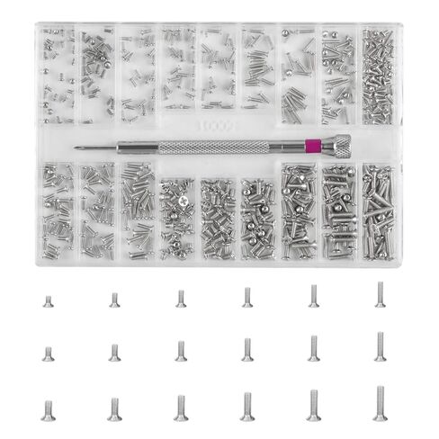 Micro Screw Repair Kit 500pcs - M1.2/M1.4/M2 Self-Tapping Tiny Screws for Eyeglasses, Watches, Electronics & Laptop Repair - Precision Mini Screwdriver Set in Kuwait