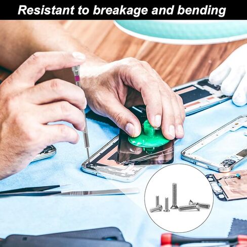 Micro Screw Repair Kit 500pcs - M1.2/M1.4/M2 Self-Tapping Tiny Screws for Eyeglasses, Watches, Electronics & Laptop Repair - Precision Mini Screwdriver Set in Kuwait