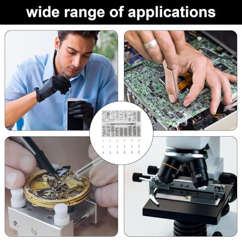 Micro Screw Repair Kit 500pcs - M1.2/M1.4/M2 Self-Tapping Tiny Screws for Eyeglasses, Watches, Electronics & Laptop Repair - Precision Mini Screwdriver Set in Kuwait