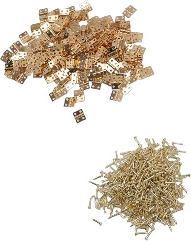 Zerodis Mini Butt Hinges Hinges Retro Brass Small Folding with Screws Miniature Hardware for Woodworking Projects Wooden Jewelry Box Dollhouse Cabinet Drawer Mini Butt in Kuwait