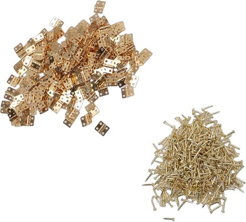 Zerodis Mini Butt Hinges Hinges Retro Brass Small Folding with Screws Miniature Hardware for Woodworking Projects Wooden Jewelry Box Dollhouse Cabinet Drawer Mini Butt in Kuwait