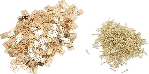 Zerodis Mini Butt Hinges Hinges Retro Brass Small Folding with Screws Miniature Hardware for Woodworking Projects Wooden Jewelry Box Dollhouse Cabinet Drawer Mini Butt in Kuwait