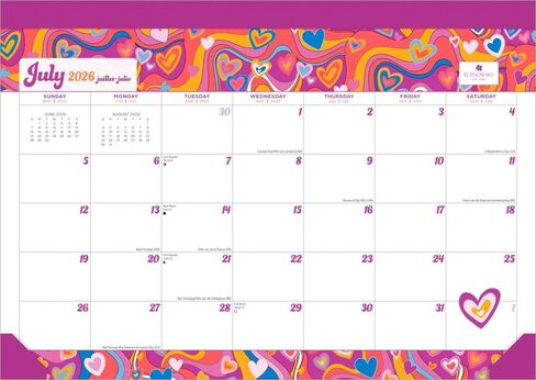 Busy Bees | 2026 14 x 10 Inch 18 Months Monthly Desk Pad Calendar | July 2025 - December 2026 | Plato | Planning Stationery in Kuwait