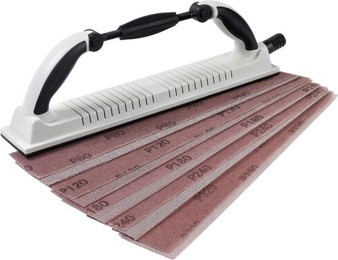 S SATC 15PCS Adjustable Radius Flexible Sanding Block with Hook & Loop Backing 70 x 400MM Longboard Hand Sander for Automobile Ship Wood Grinding with 80 120 180 240 320 Grit Mesh Sandpapers in Kuwait