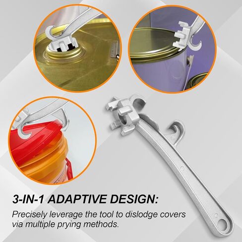 Bucket Opener Tool 5 Gallon 3-in-1 Bung Wrench, Aluminum Drum Wrench Bucket Lid Opener for Pail Paint Can Barrel in Saudi Arabia