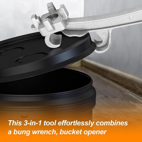 Bucket Opener Tool 5 Gallon 3-in-1 Bung Wrench, Aluminum Drum Wrench Bucket Lid Opener for Pail Paint Can Barrel in Saudi Arabia