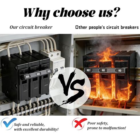 Q360 Circuit Breaker, 3 Pole 60-Amp, 120/240v, Fit for Siemens Type EQ, EQL, SEQ, EQG, PL and ES Series loadcentres.Plug-in Standard Circuit Breaker,Thermal Magnetic Protection. in Kuwait