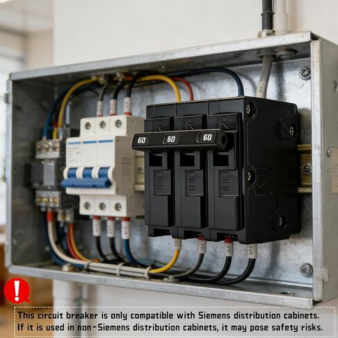 Q360 Circuit Breaker, 3 Pole 60-Amp, 120/240v, Fit for Siemens Type EQ, EQL, SEQ, EQG, PL and ES Series loadcentres.Plug-in Standard Circuit Breaker,Thermal Magnetic Protection. in Kuwait