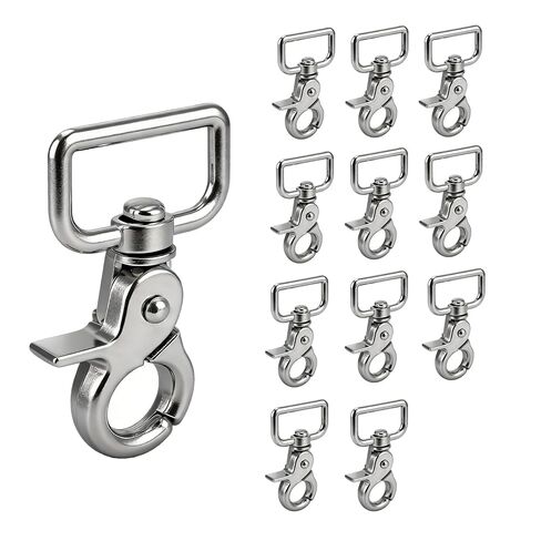 Metal Swivel Snap Hooks,12 Pack, Trigger Snap Hooks, Heavy Duty Trigger Snaps Spring Hook, Rotates 360°,Nickel Plated Eye Closure Spring Hook, Keychains & Crafts in Kuwait