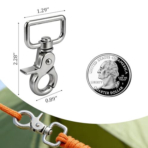 Metal Swivel Snap Hooks,12 Pack, Trigger Snap Hooks, Heavy Duty Trigger Snaps Spring Hook, Rotates 360°,Nickel Plated Eye Closure Spring Hook, Keychains & Crafts in Kuwait