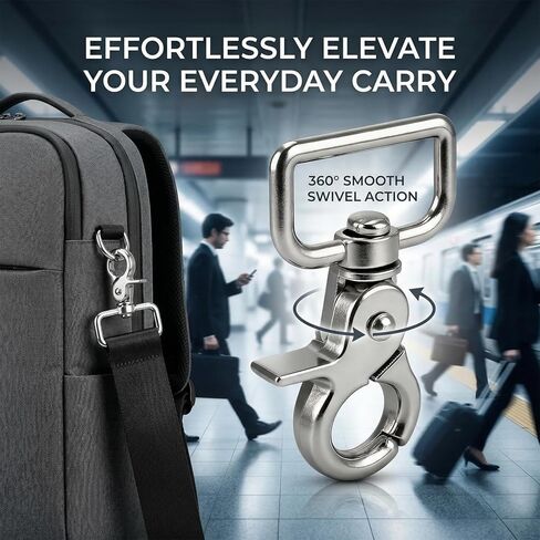 Metal Swivel Snap Hooks,12 Pack, Trigger Snap Hooks, Heavy Duty Trigger Snaps Spring Hook, Rotates 360°,Nickel Plated Eye Closure Spring Hook, Keychains & Crafts in Kuwait