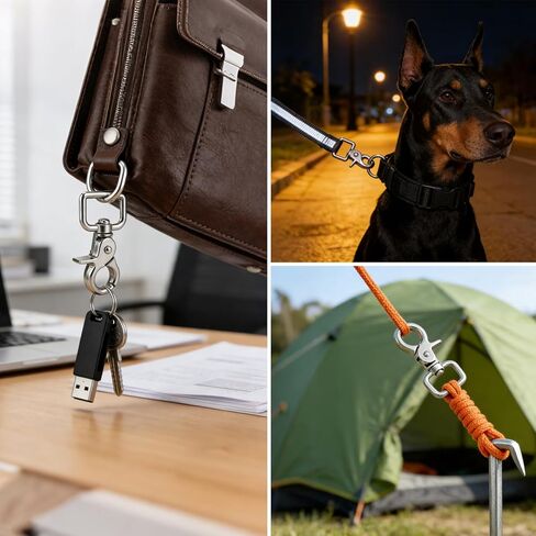 Metal Swivel Snap Hooks,12 Pack, Trigger Snap Hooks, Heavy Duty Trigger Snaps Spring Hook, Rotates 360°,Nickel Plated Eye Closure Spring Hook, Keychains & Crafts in Kuwait