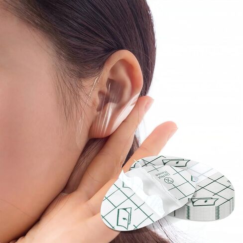 100 Pcs Clear Waterproof Ear Stickers, Disposable Ear Protectors, Covers for Swimming, 2.1x3.2 Inches for Bathing Swimming Shower Surfing Snorkeling and More in Kuwait