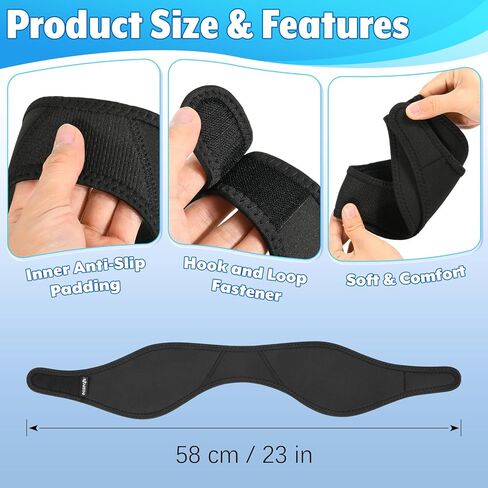 2 Pcs Swimming Headband Ear Protection Swim Ear Band Earplugs Secure for Swimmer Adult Teenager, Protective Headband for Surfing Diving Bath Shower Pool Beach, Holds Earplugs & Keep Water Out in Kuwait