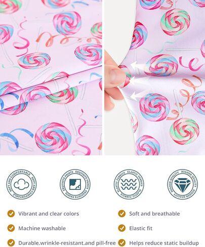 Candy Lollipop Double-Sided Printed Scrub Caps for Women with Buttons, Adjustable Helps Reduce Static Buildup Medical Hats, Breathable Surgical Caps with Sweatband for Long Hours in Saudi Arabia