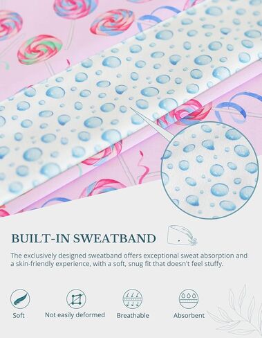 Candy Lollipop Double-Sided Printed Scrub Caps for Women with Buttons, Adjustable Helps Reduce Static Buildup Medical Hats, Breathable Surgical Caps with Sweatband for Long Hours in Saudi Arabia
