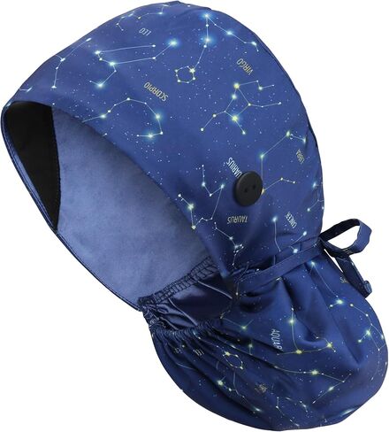 Satin Lined Scrub Cap, Adjustable Surgical Cap with Sweatband & Buttons, Soft and Wrinkle-Resistant Scrub Hat in Kuwait