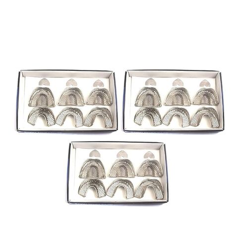 Set of 3 Dental Impression Trays Baby Set of 6 PCS PEFORATED Dental Instruments A+ Quality in Saudi Arabia