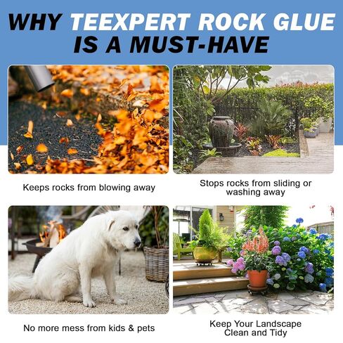 Teexpert Rock Glue for Landscaping: 31oz New 2026 Formula Gravel Binder for Stones, Pebbles, River Rock – Strong Adhesion for Outdoor Landscape, Driveways Edge, Garden, Patio, Yard in Kuwait