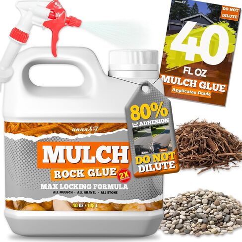 غراء المهاد للمناظر الطبيعية، غراء صخري 40 أونصة للمناظر الطبيعية مع البخاخ، لاصق قوي للصخور والمهاد والحصى، متين وسريع الجفاف ومقاوم للطقس كحد أقصى للمناظر الطبيعية in Kuwait