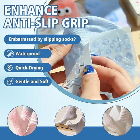 سوك ستوب، غراء جورب 100 مل، غراء شفاف غير قابل للانزلاق، مقاوم للماء وقابل للغسل للجوارب المضادة للانزلاق، السجاد، السجاد، سجادات الحمام وسجاد اليوجا مع أداة توزيع دقيقة لتعزيز الإمساك in Kuwait