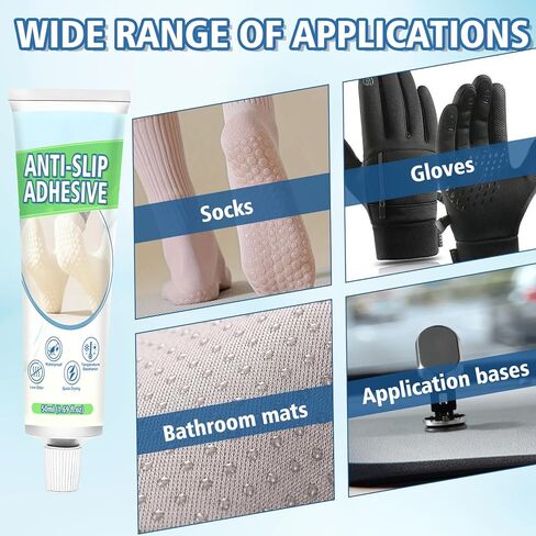 سوك ستوب، غراء جورب 100 مل، غراء شفاف غير قابل للانزلاق، مقاوم للماء وقابل للغسل للجوارب المضادة للانزلاق، السجاد، السجاد، سجادات الحمام وسجاد اليوجا مع أداة توزيع دقيقة لتعزيز الإمساك in Kuwait