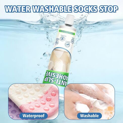 سوك ستوب، غراء جورب 100 مل، غراء شفاف غير قابل للانزلاق، مقاوم للماء وقابل للغسل للجوارب المضادة للانزلاق، السجاد، السجاد، سجادات الحمام وسجاد اليوجا مع أداة توزيع دقيقة لتعزيز الإمساك in Kuwait