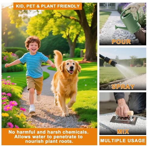 غراء الصخور للمناظر الطبيعية - غراء حجري قوي بوزن 32 أونصة، لاصق حصى طويل الأمد للحديقة والساحات والنباتات والممرات والحصى وحصى حوض أسماك البازلاء ومادة مطاطية للمناظر الطبيعية in Kuwait