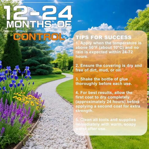 غراء الصخور للمناظر الطبيعية - غراء حجري قوي بوزن 32 أونصة، لاصق حصى طويل الأمد للحديقة والساحات والنباتات والممرات والحصى وحصى حوض أسماك البازلاء ومادة مطاطية للمناظر الطبيعية in Kuwait