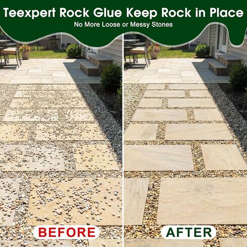 Teexpert Rock Glue for Landscaping with Sprayer – 1 Gallon, 10000 mPa·s High Viscosity Gravel Glue, Strong Bond for Pea Gravel, River Rock & Stone, Perfect for Walkways, Patios & Driveway Borders in Kuwait