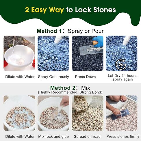 Teexpert Rock Glue for Landscaping with Sprayer – 1 Gallon, 10000 mPa·s High Viscosity Gravel Glue, Strong Bond for Pea Gravel, River Rock & Stone, Perfect for Walkways, Patios & Driveway Borders in Kuwait